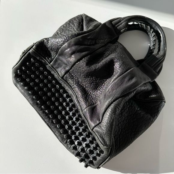 Alexander Wang RARE black studs Rocco Top Handle Satchel Bag - Picture 1 of 5
